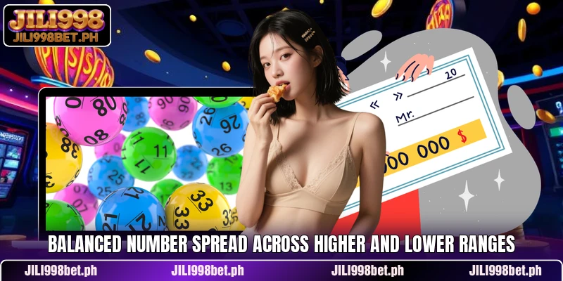 Balanced number spread across higher and lower ranges