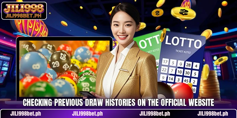 Checking previous draw histories on the official website