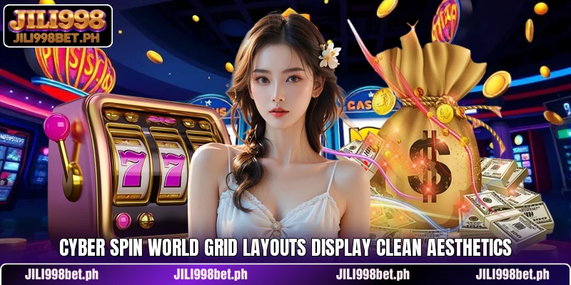 Cyber Spin World grid layouts display clean aesthetics