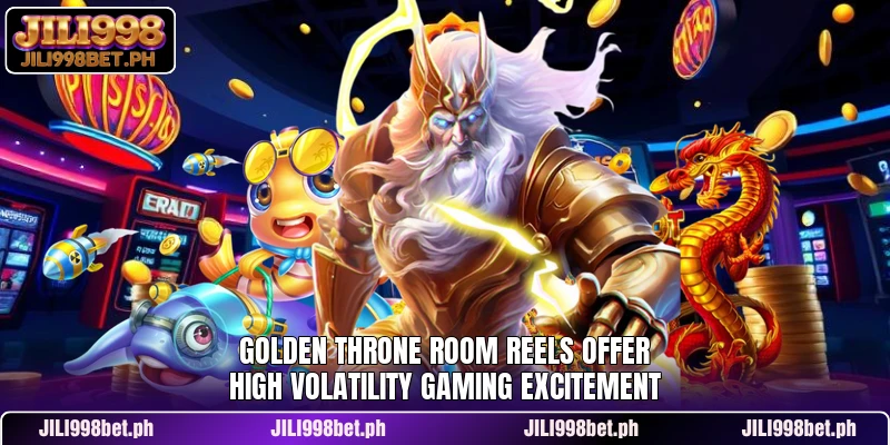 Golden throne room reels offer high volatility gaming excitement