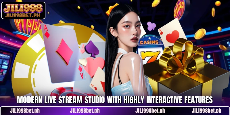 Modern live stream studio with highly interactive features