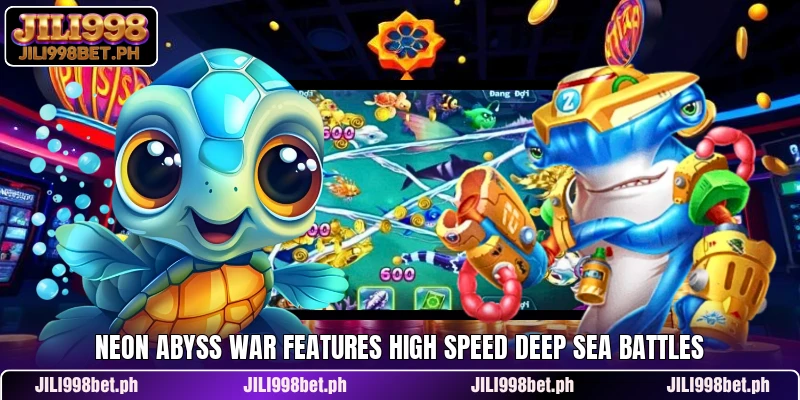 Neon Abyss War features high speed deep sea battles