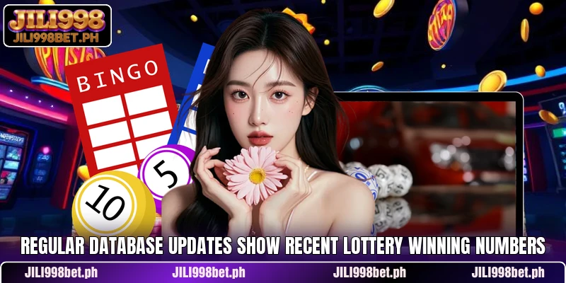 Regular database updates show recent lottery winning numbers