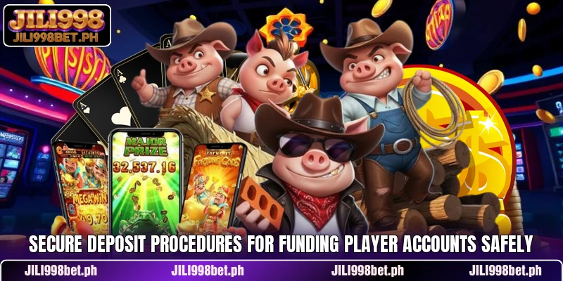 Secure deposit procedures for funding player accounts safely