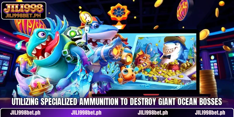 Utilizing specialized ammunition to destroy giant ocean bosses
